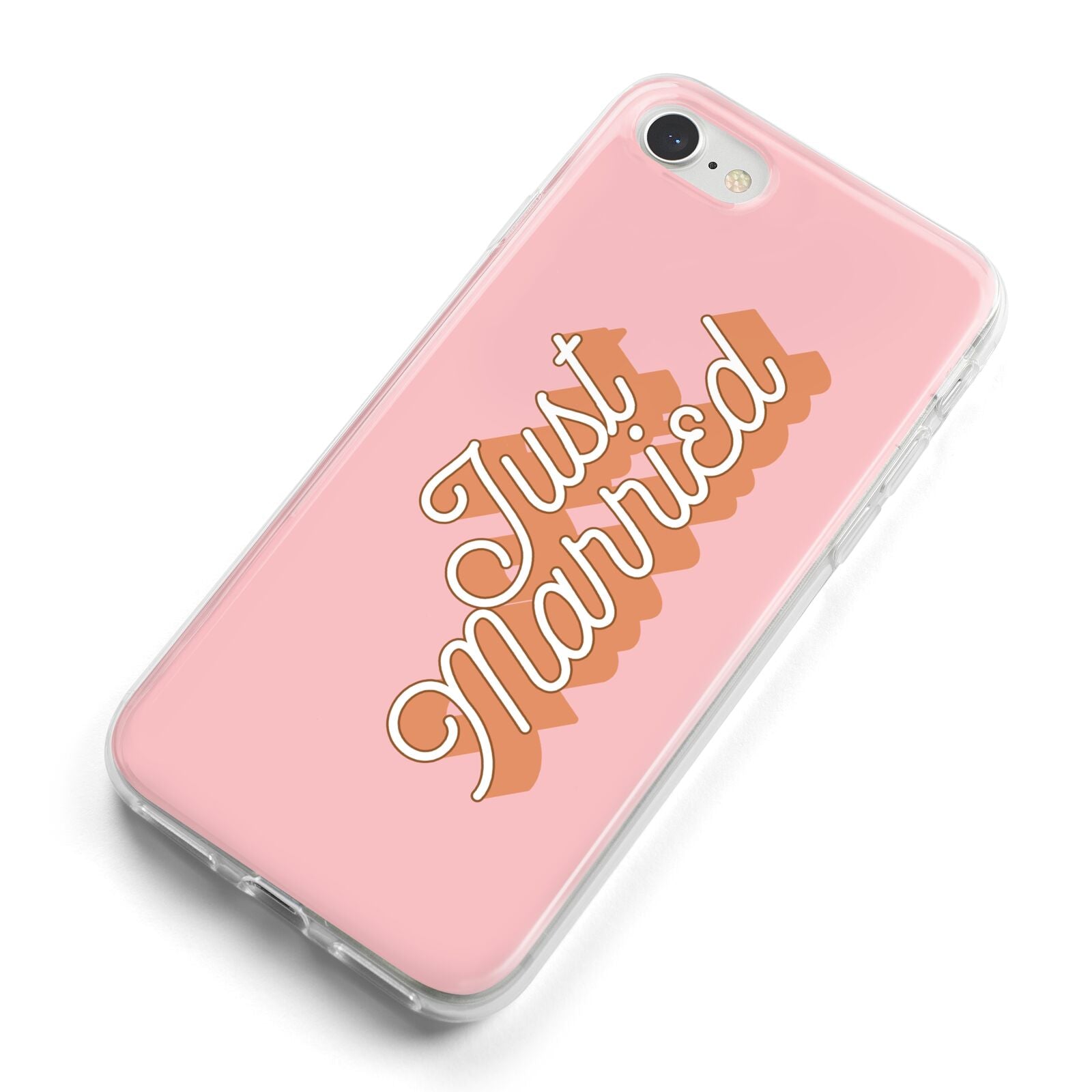 Just Married Pink iPhone 8 Bumper Case on Silver iPhone Alternative Image