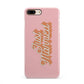 Just Married Pink iPhone 8 Plus 3D Snap Case on Gold Phone