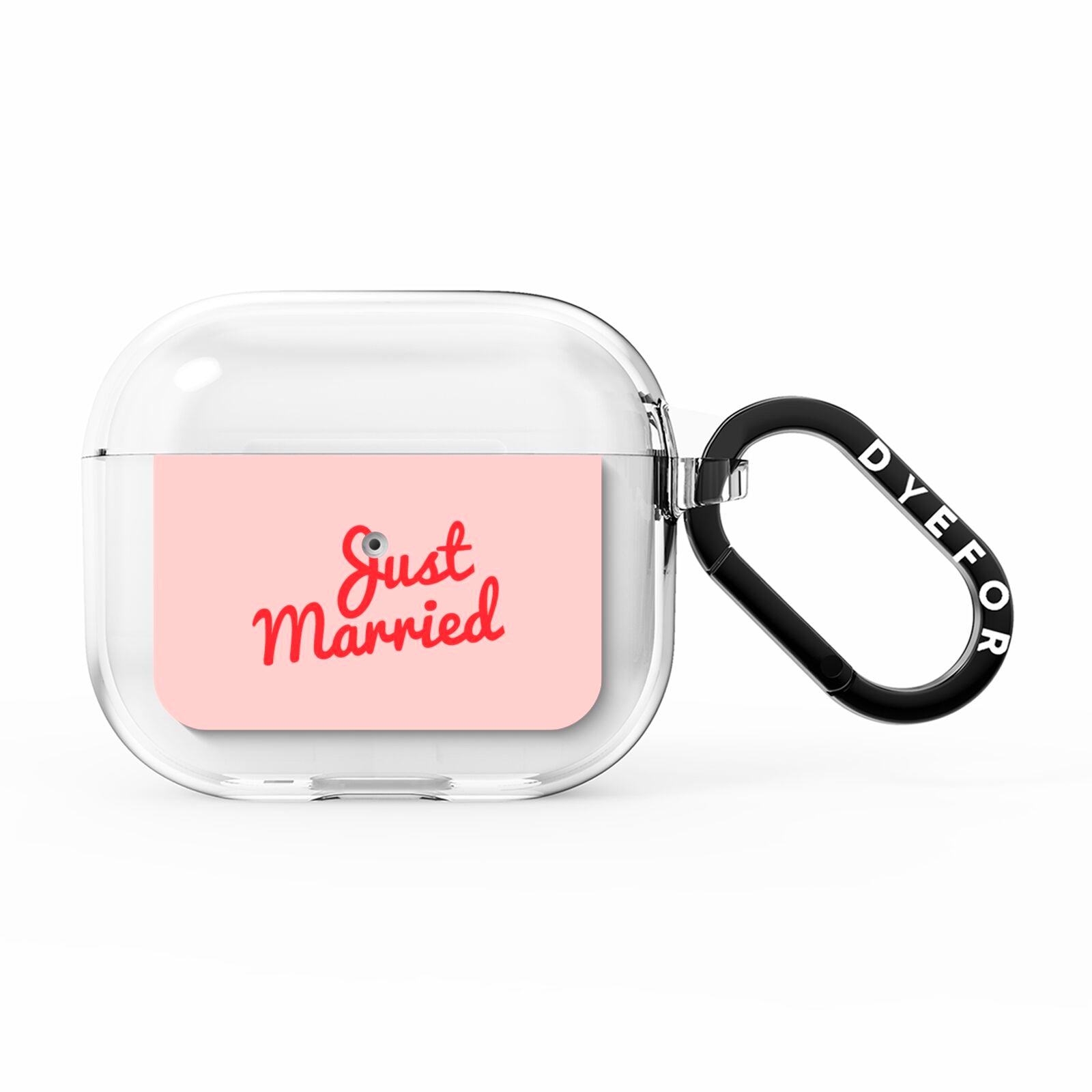 Just Married Red Pink AirPods Clear Case 3rd Gen
