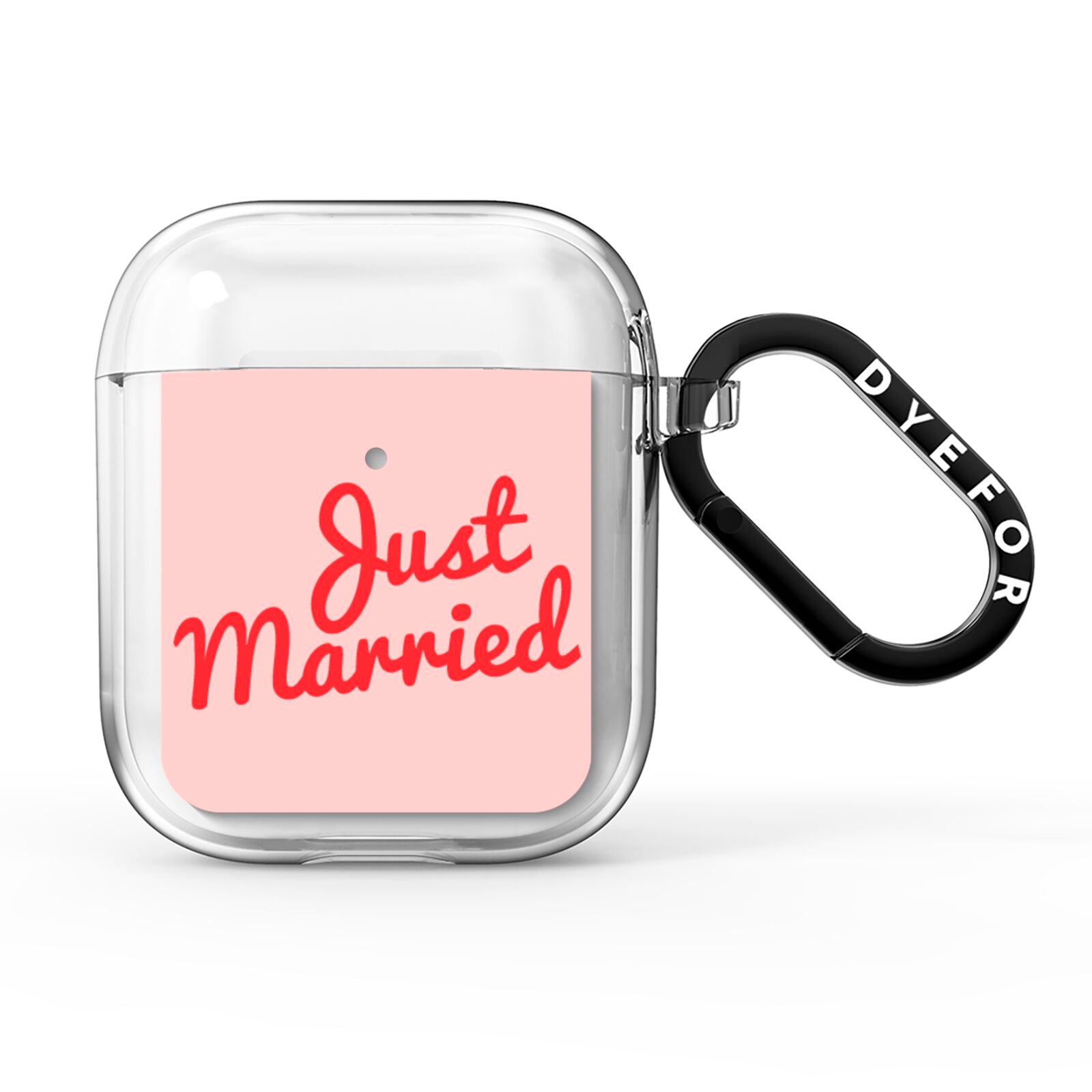 Just Married Red Pink AirPods Clear Case