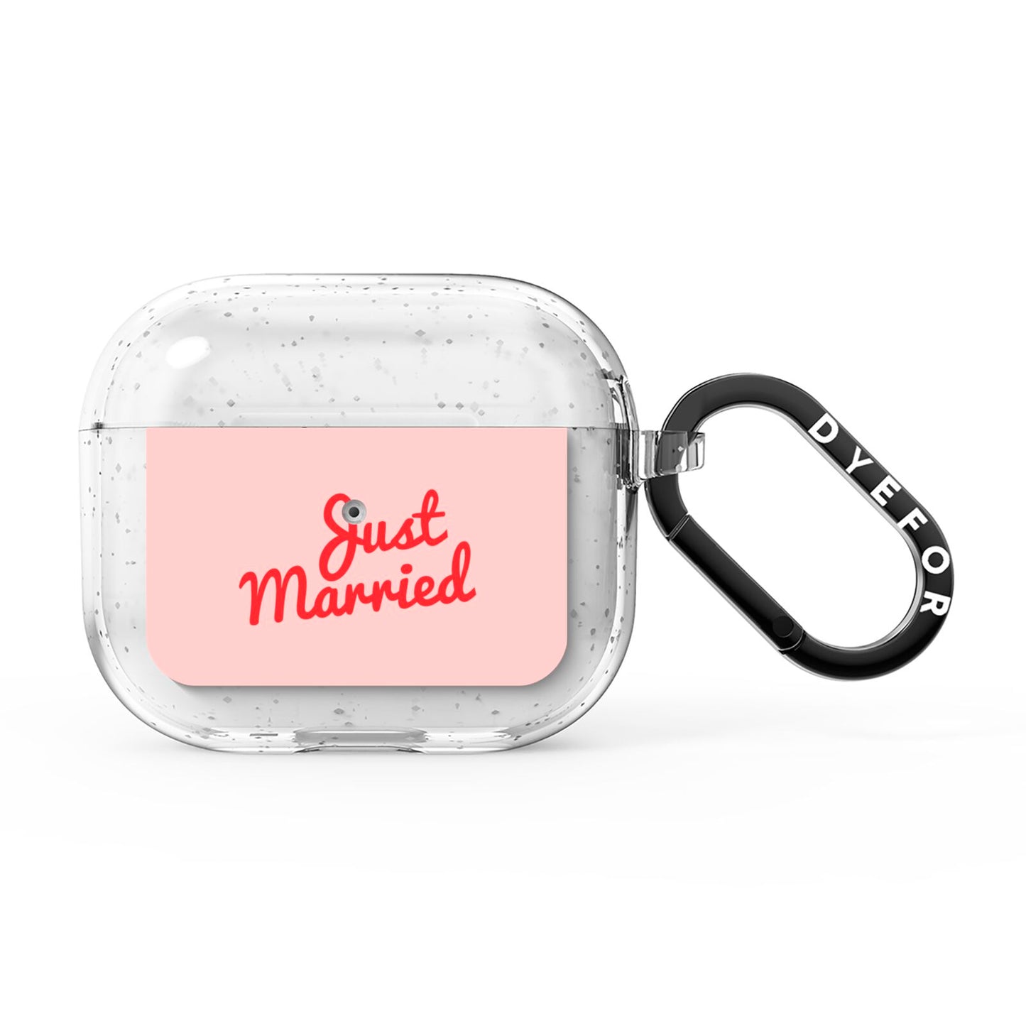 Just Married Red Pink AirPods Glitter Case 3rd Gen