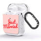 Just Married Red Pink AirPods Glitter Case Side Image