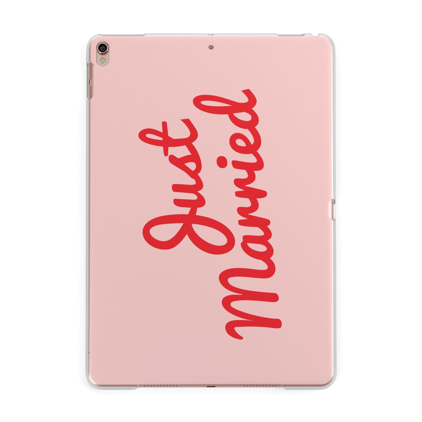 Just Married Red Pink Apple iPad Rose Gold Case