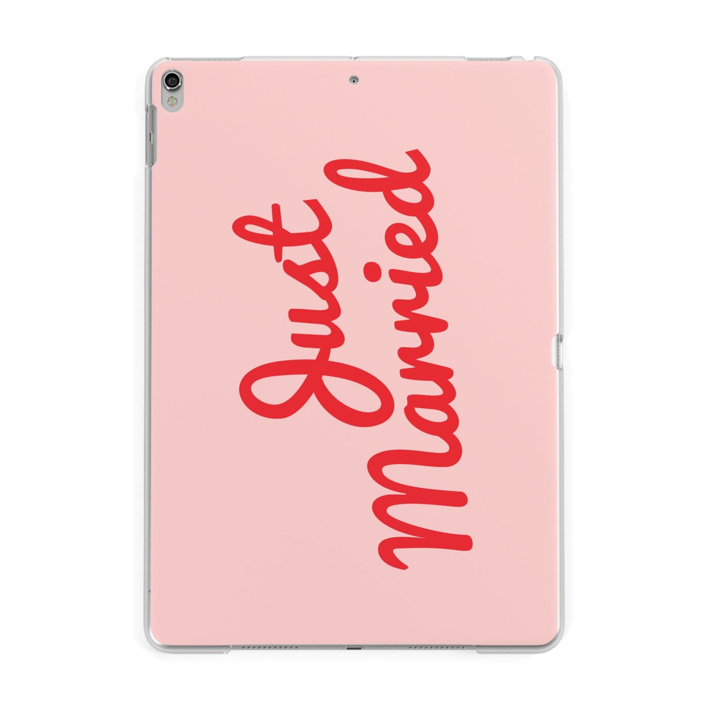 Just Married Red Pink Apple iPad Silver Case