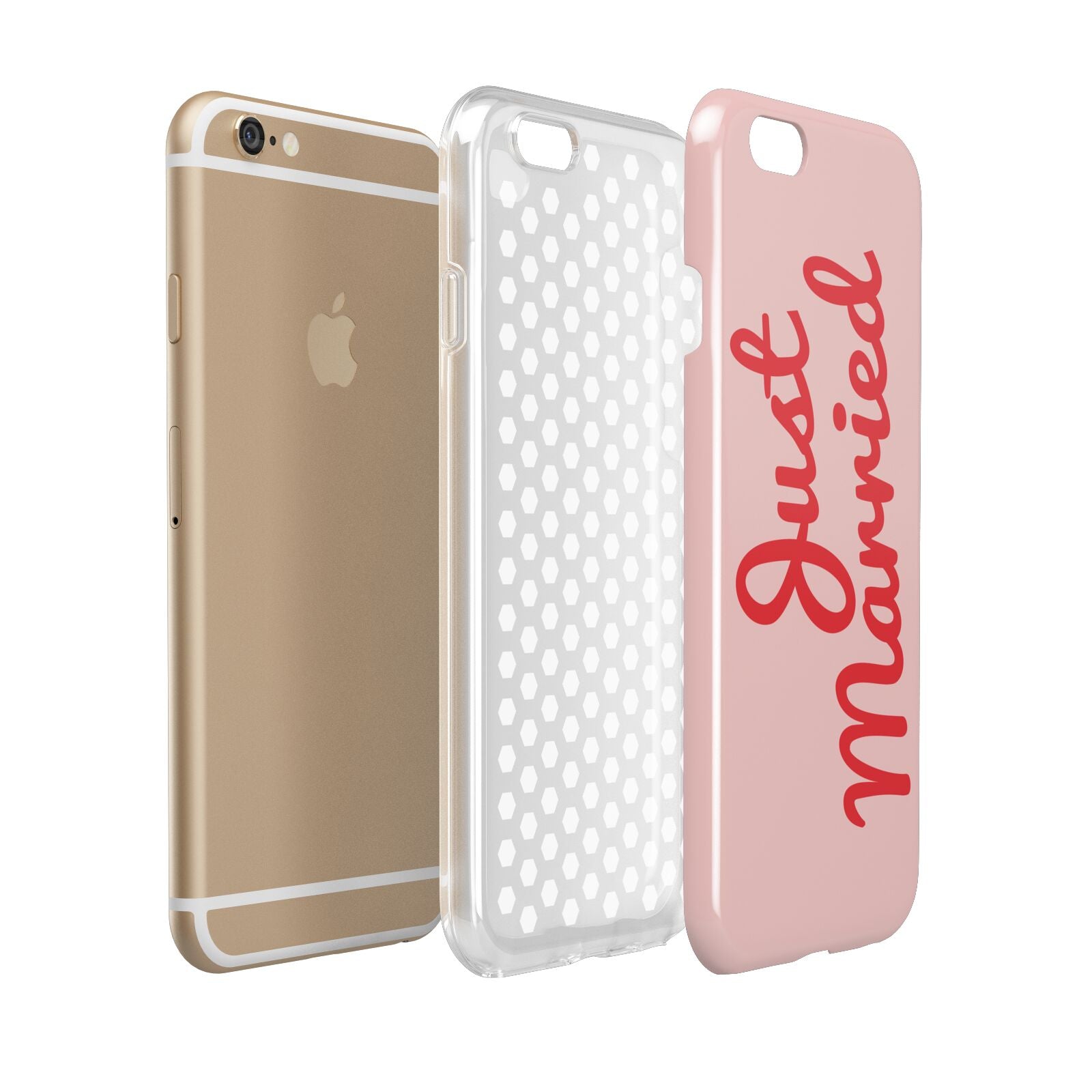 Just Married Red Pink Apple iPhone 6 3D Tough Case Expanded view