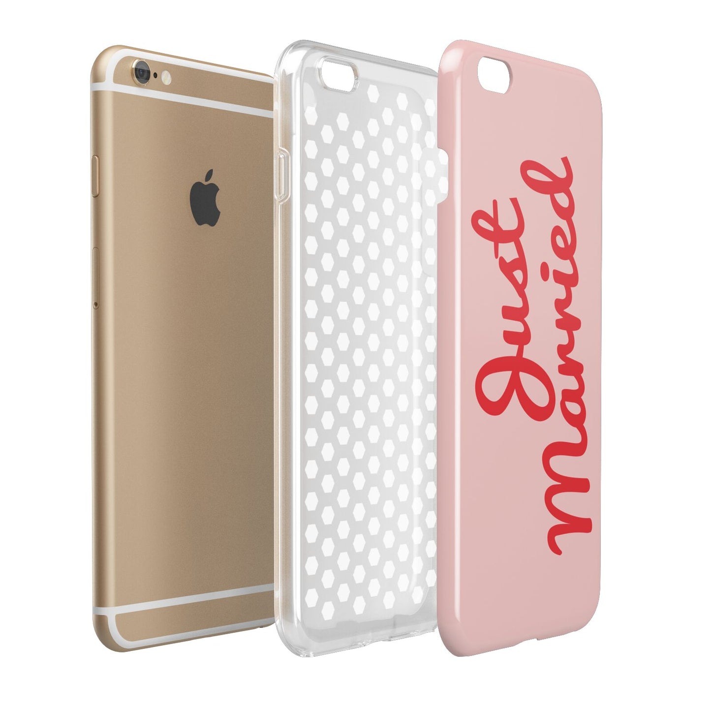 Just Married Red Pink Apple iPhone 6 Plus 3D Tough Case Expand Detail Image