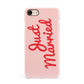 Just Married Red Pink Apple iPhone 7 8 3D Snap Case