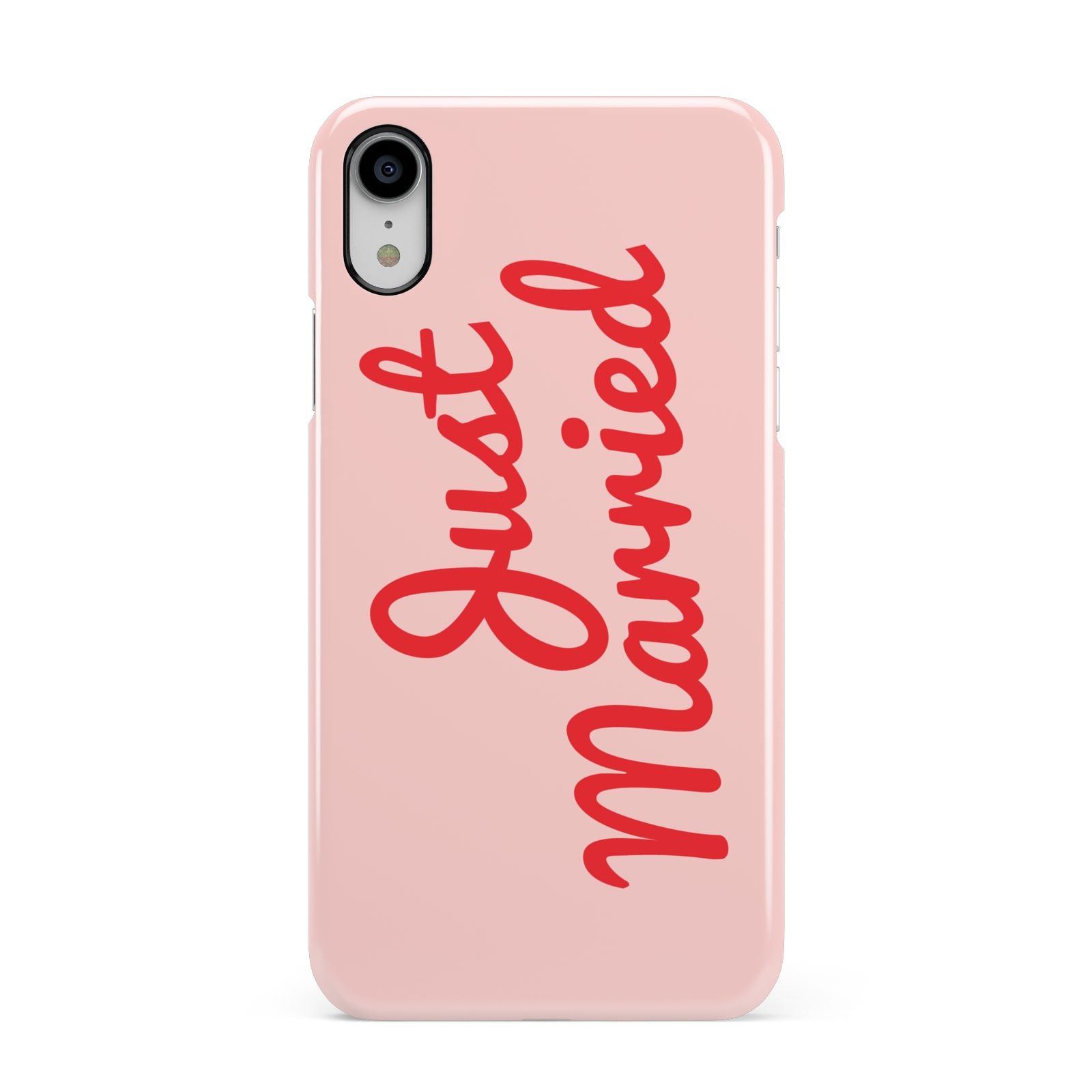 Just Married Red Pink Apple iPhone XR White 3D Snap Case
