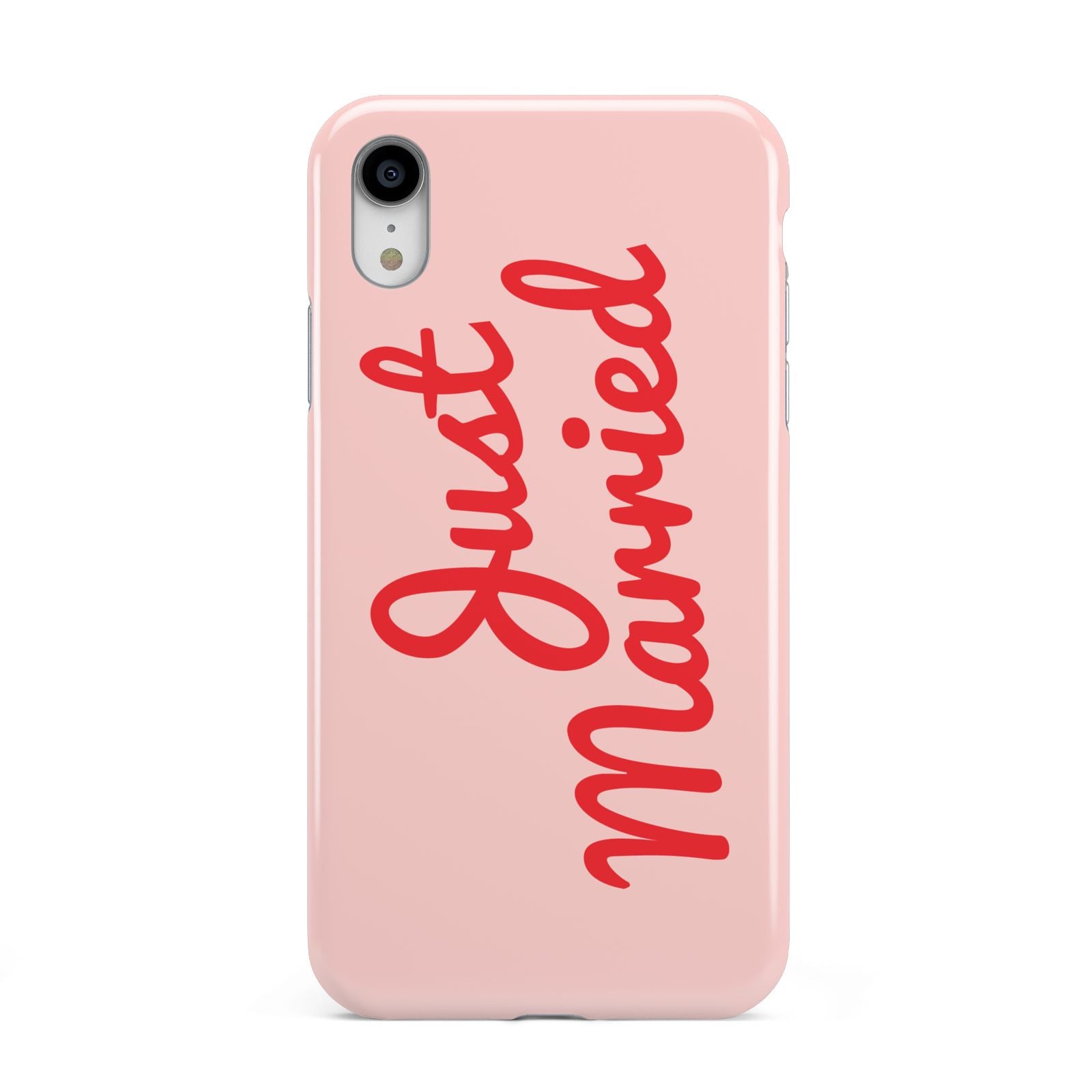 Just Married Red Pink Apple iPhone XR White 3D Tough Case