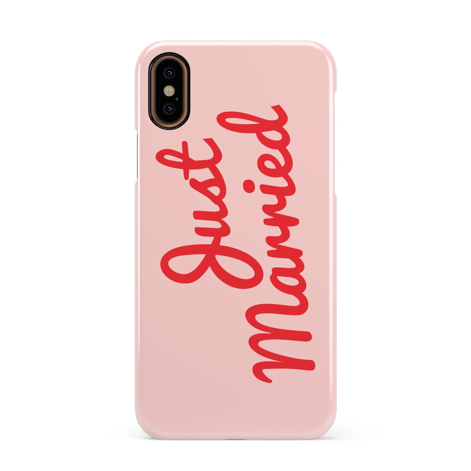 Just Married Red Pink Apple iPhone XS 3D Snap Case