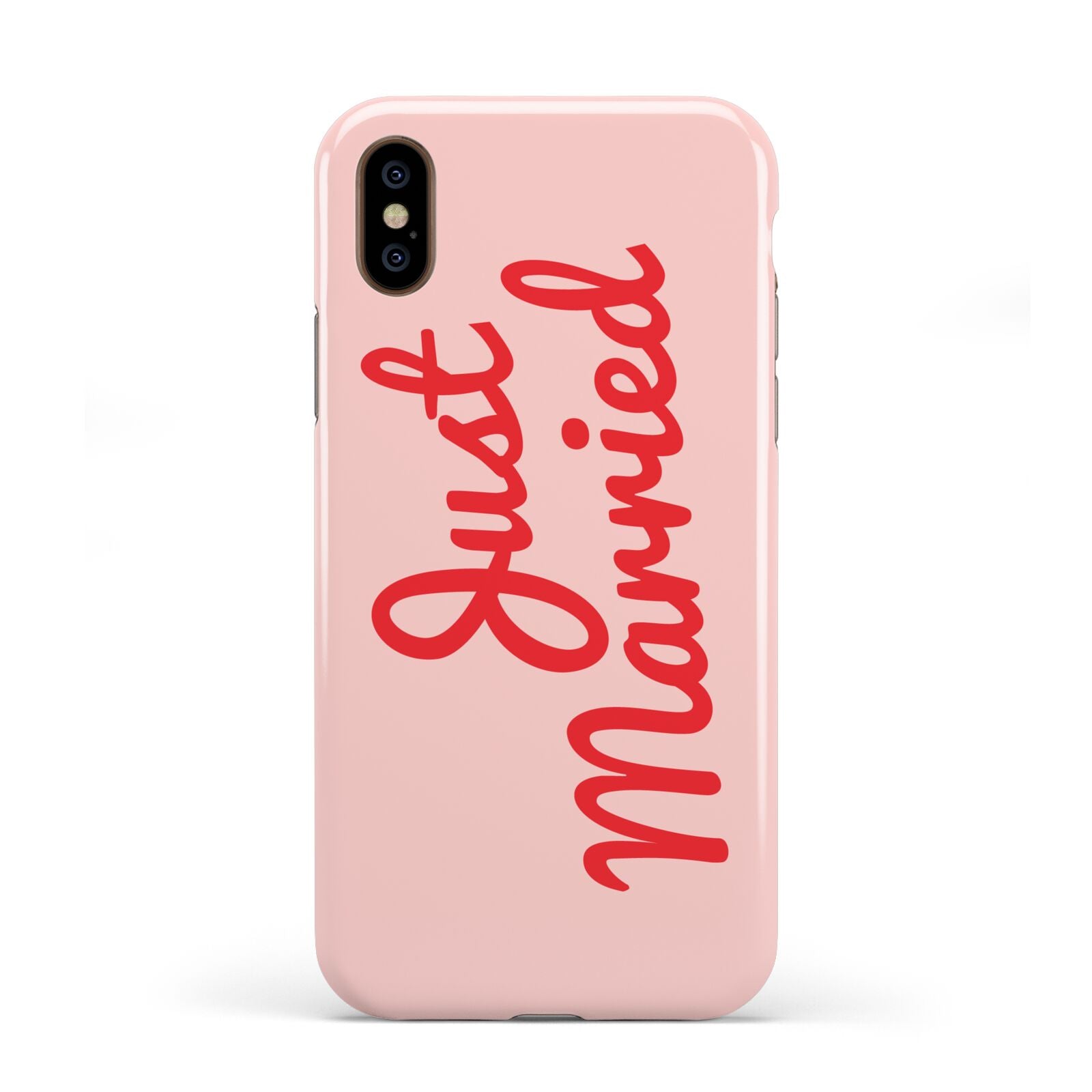 Just Married Red Pink Apple iPhone XS 3D Tough