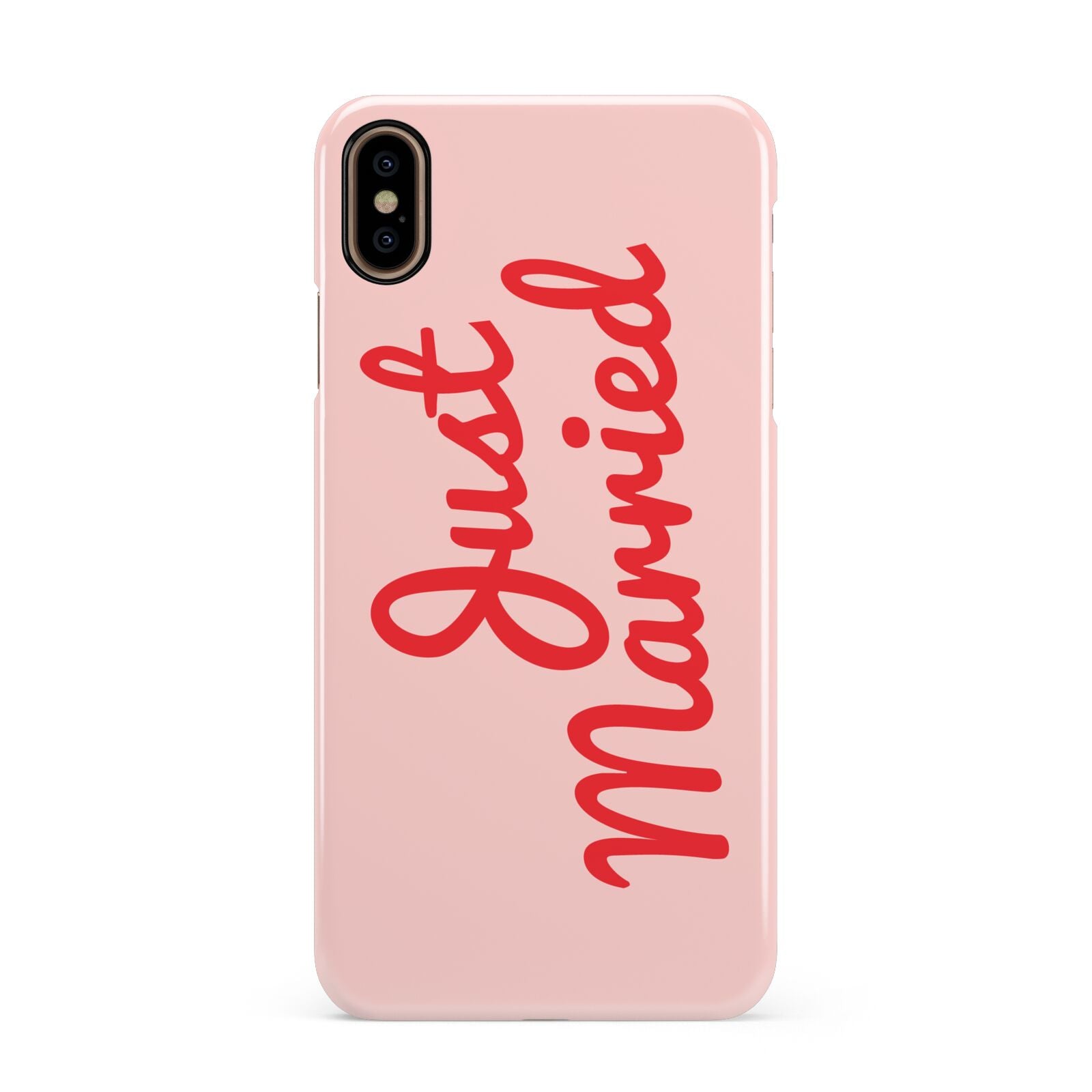 Just Married Red Pink Apple iPhone Xs Max 3D Snap Case