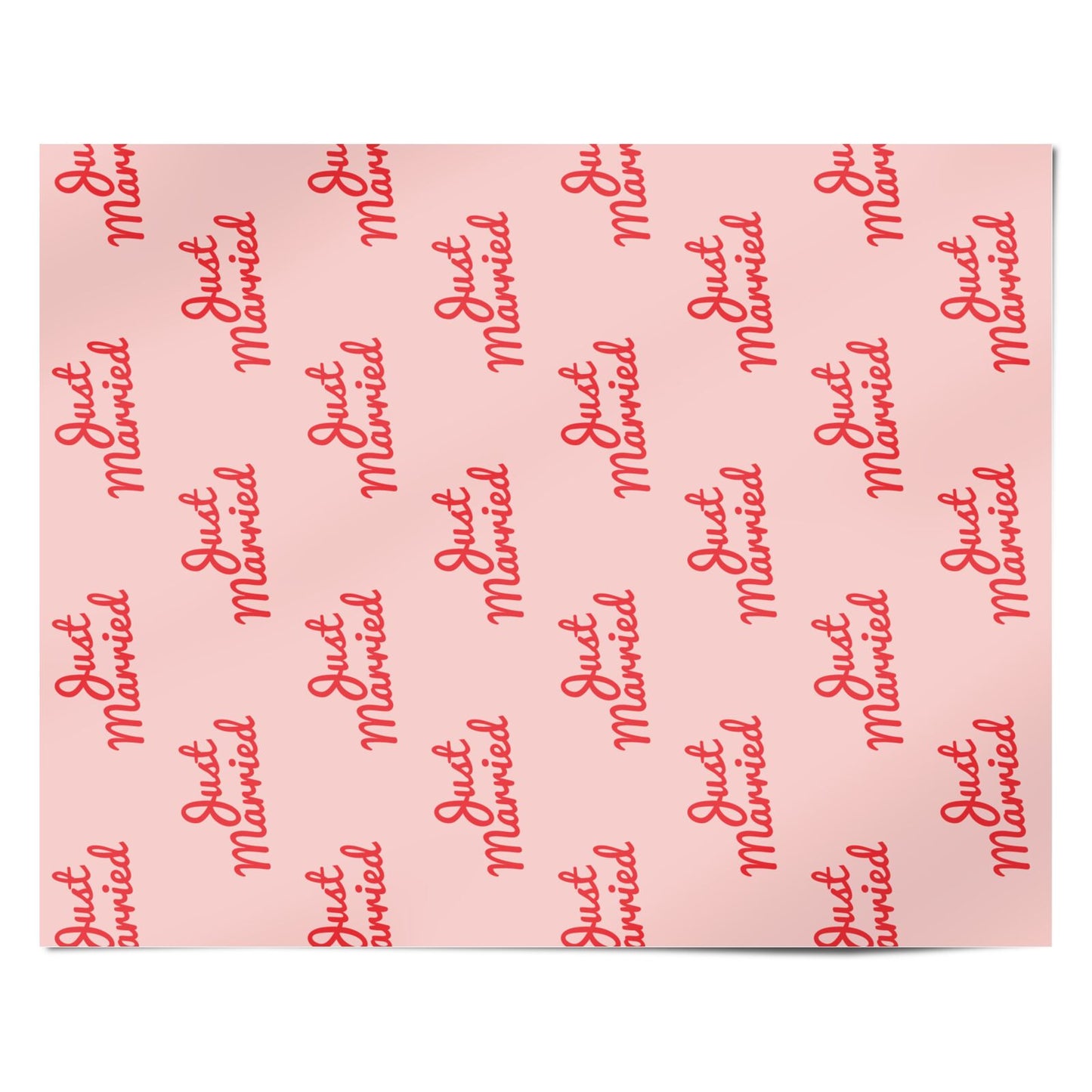 Just Married Red Pink Personalised Wrapping Paper Alternative
