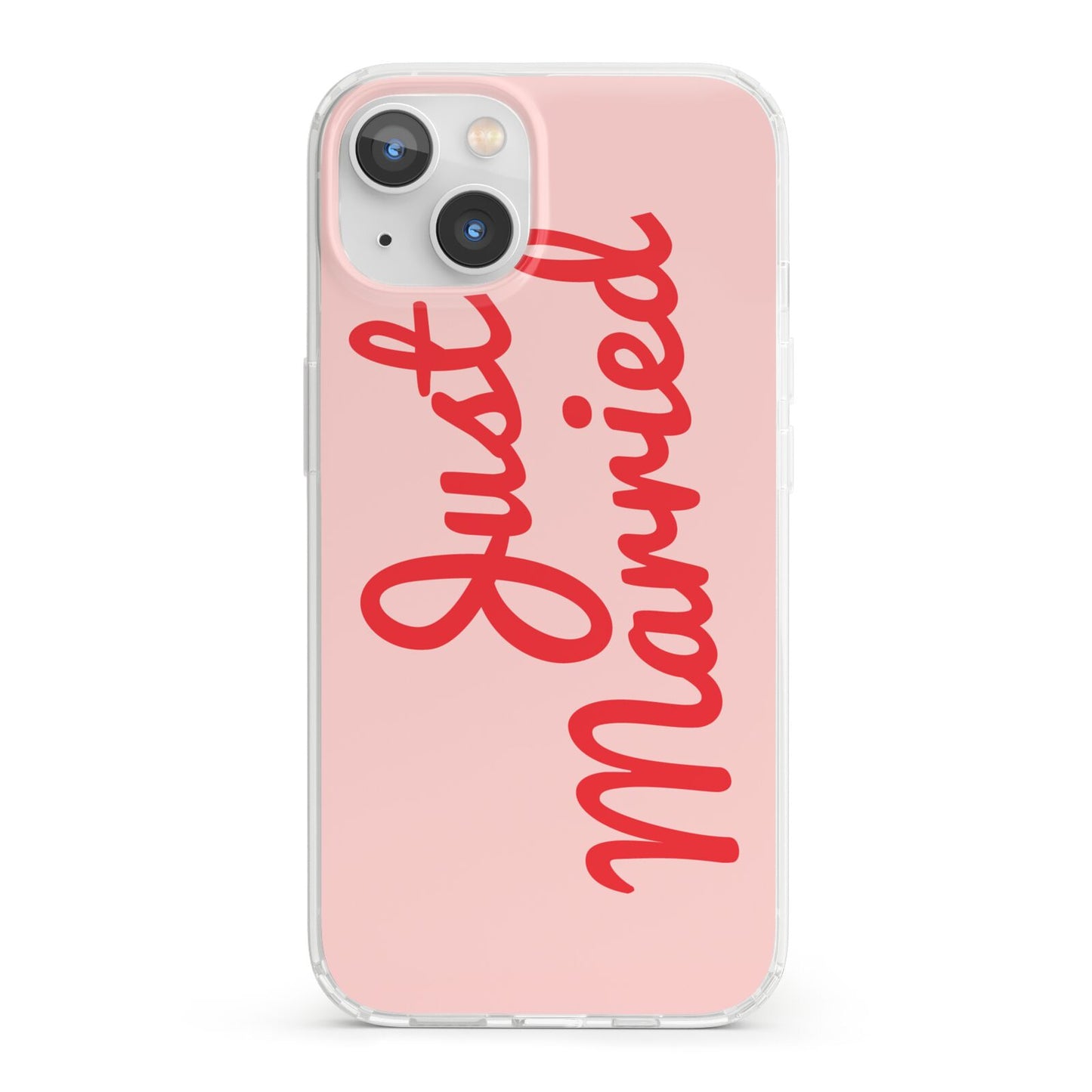 Just Married Red Pink iPhone 13 Clear Bumper Case