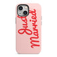 Just Married Red Pink iPhone 13 Mini Full Wrap 3D Tough Case