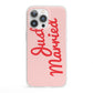 Just Married Red Pink iPhone 13 Pro Clear Bumper Case