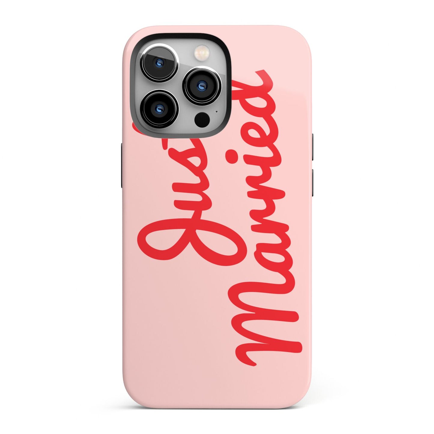 Just Married Red Pink iPhone 13 Pro Full Wrap 3D Tough Case