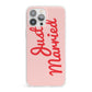 Just Married Red Pink iPhone 13 Pro Max Clear Bumper Case
