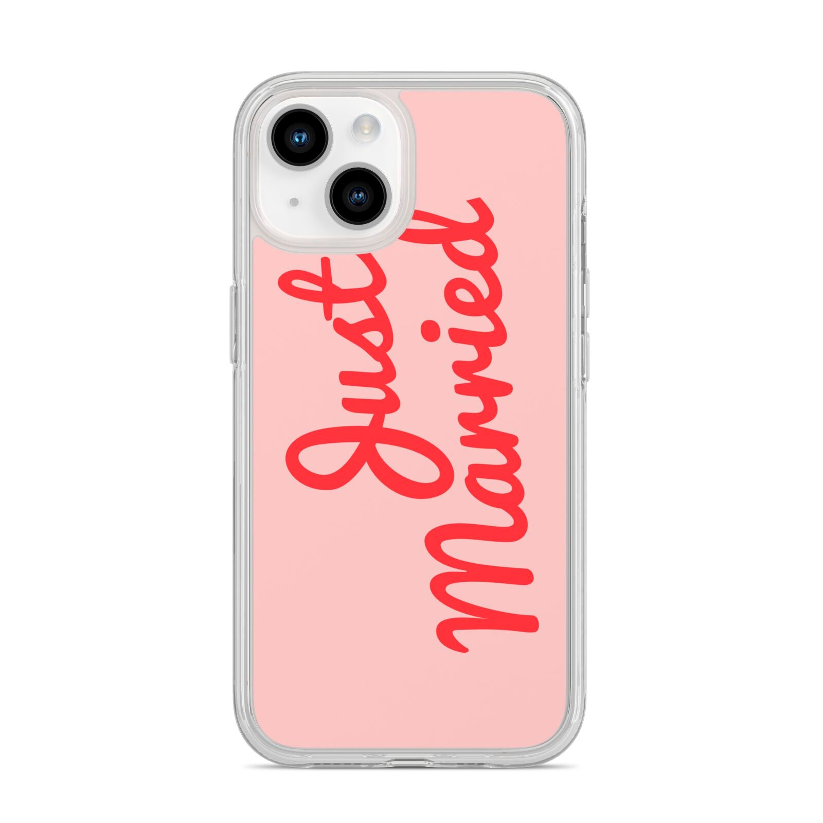 Just Married Red Pink iPhone 14 Clear Tough Case Starlight