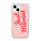 Just Married Red Pink iPhone 14 Glitter Tough Case Starlight