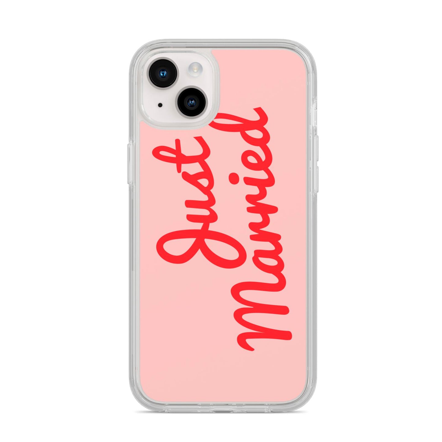 Just Married Red Pink iPhone 14 Plus Clear Tough Case Starlight