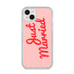 Just Married Red Pink iPhone 14 Plus Glitter Tough Case Starlight