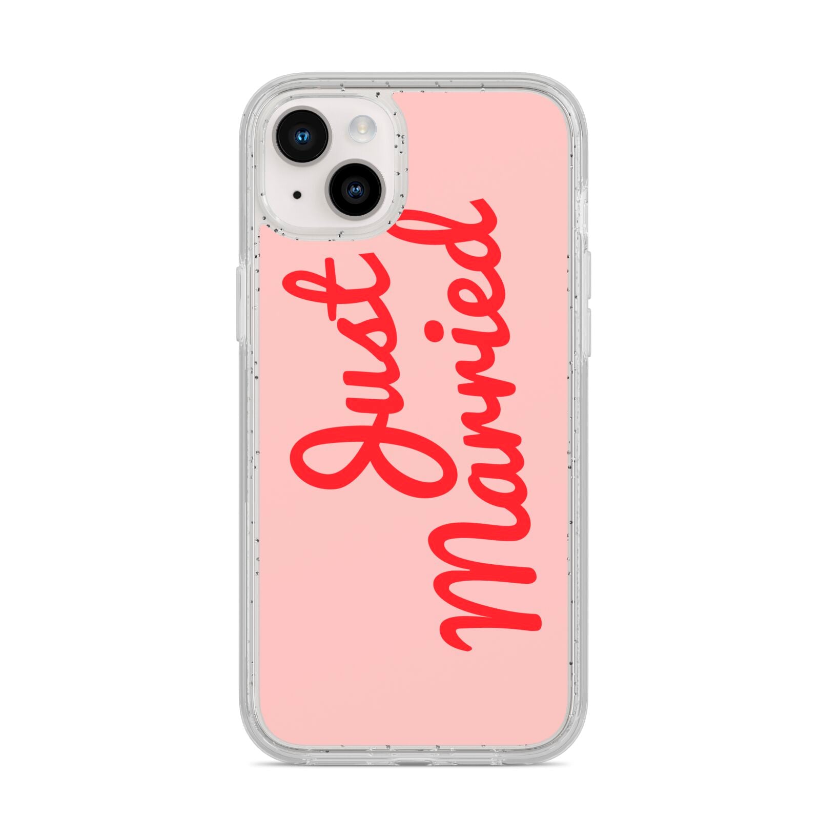 Just Married Red Pink iPhone 14 Plus Glitter Tough Case Starlight
