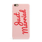 Just Married Red Pink iPhone 6 Plus 3D Snap Case on Gold Phone
