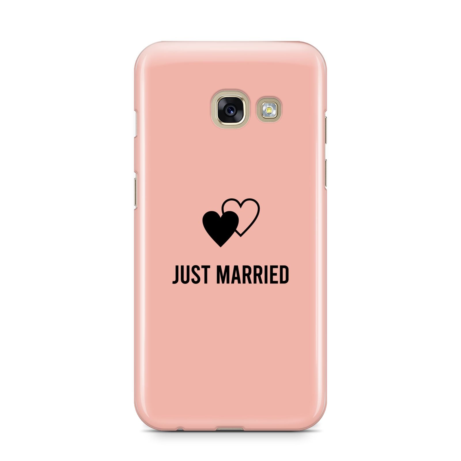 Just Married Samsung Galaxy A3 2017 Case on gold phone