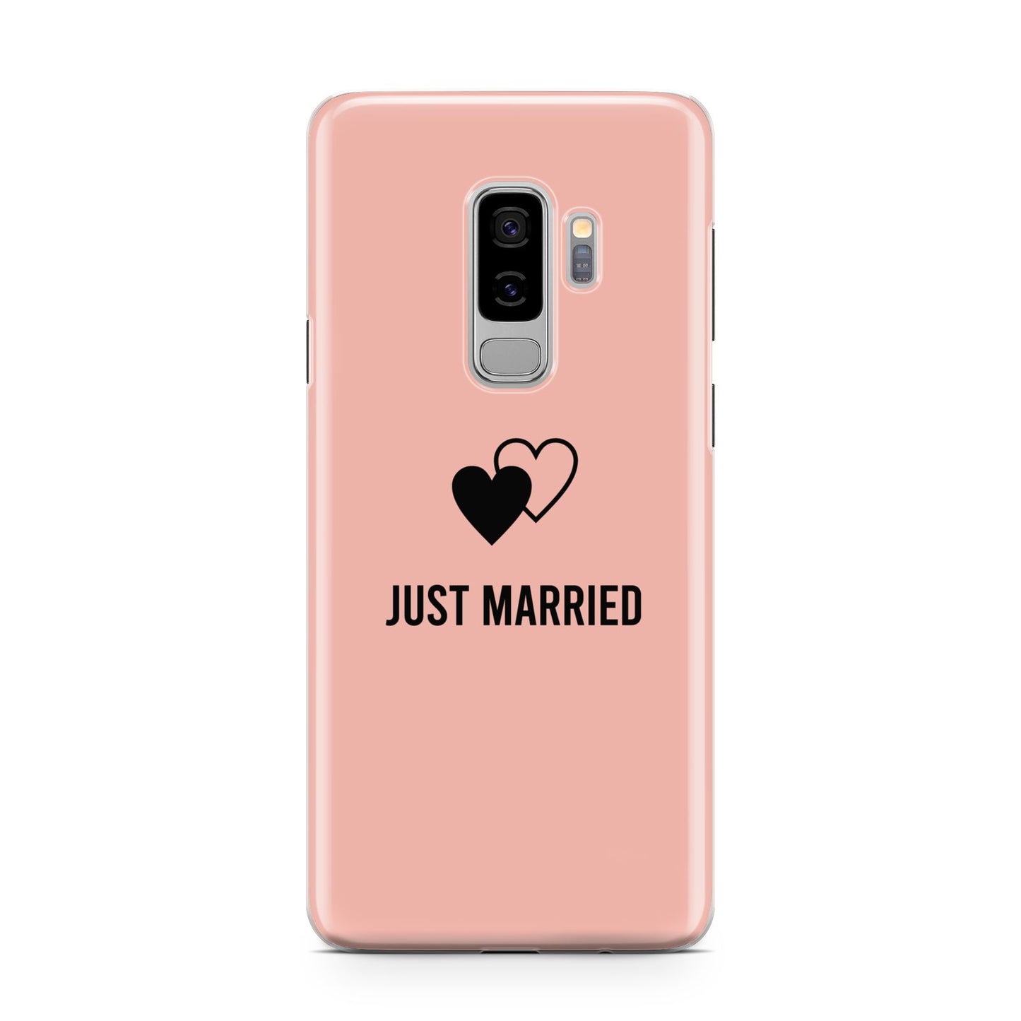 Just Married Samsung Galaxy S9 Plus Case on Silver phone