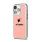 Just Married iPhone 14 Pro Clear Tough Case Silver Angled Image