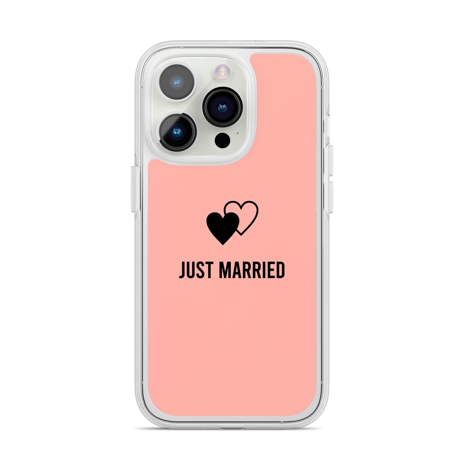 Just Married iPhone 14 Pro Clear Tough Case Silver
