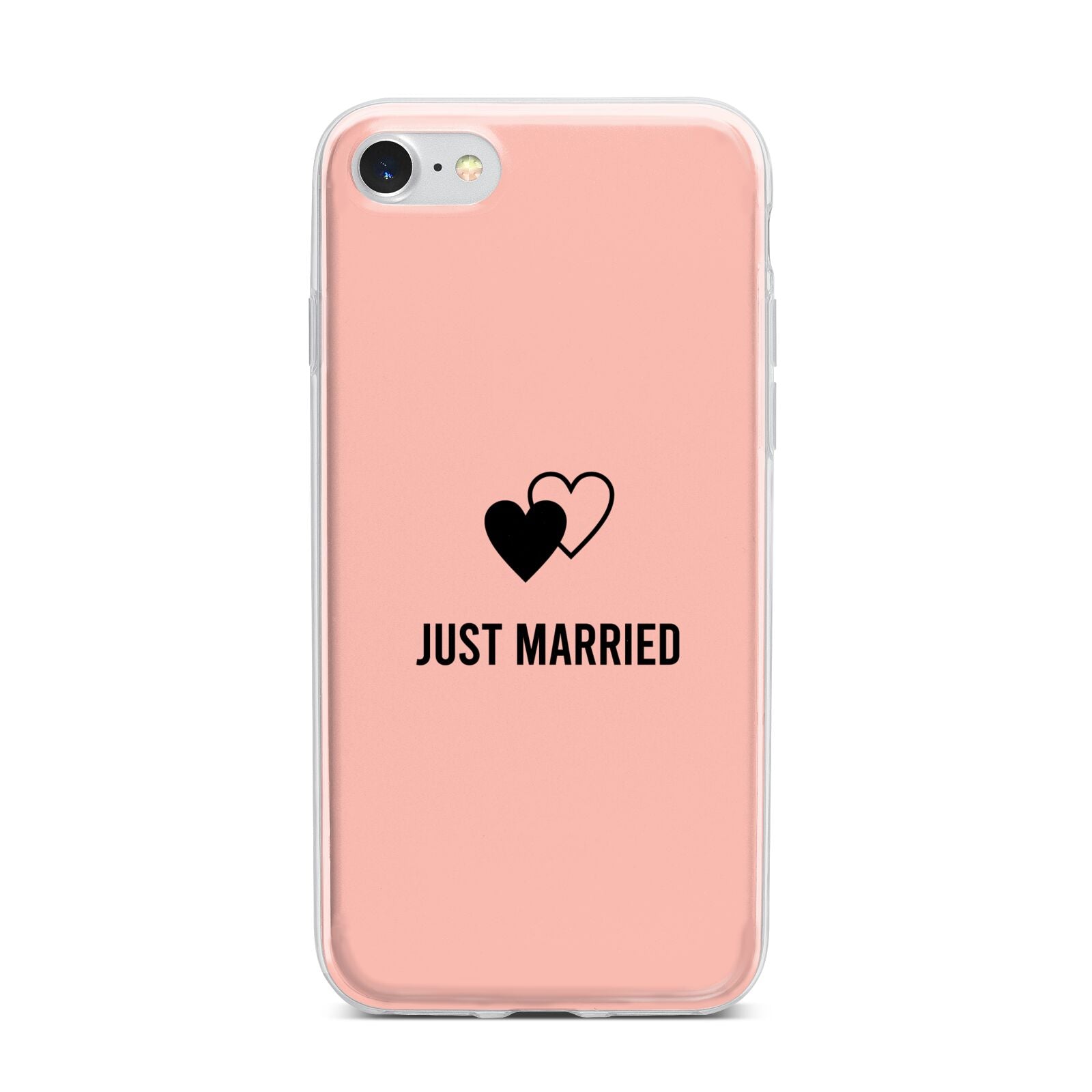 Just Married iPhone 7 Bumper Case on Silver iPhone