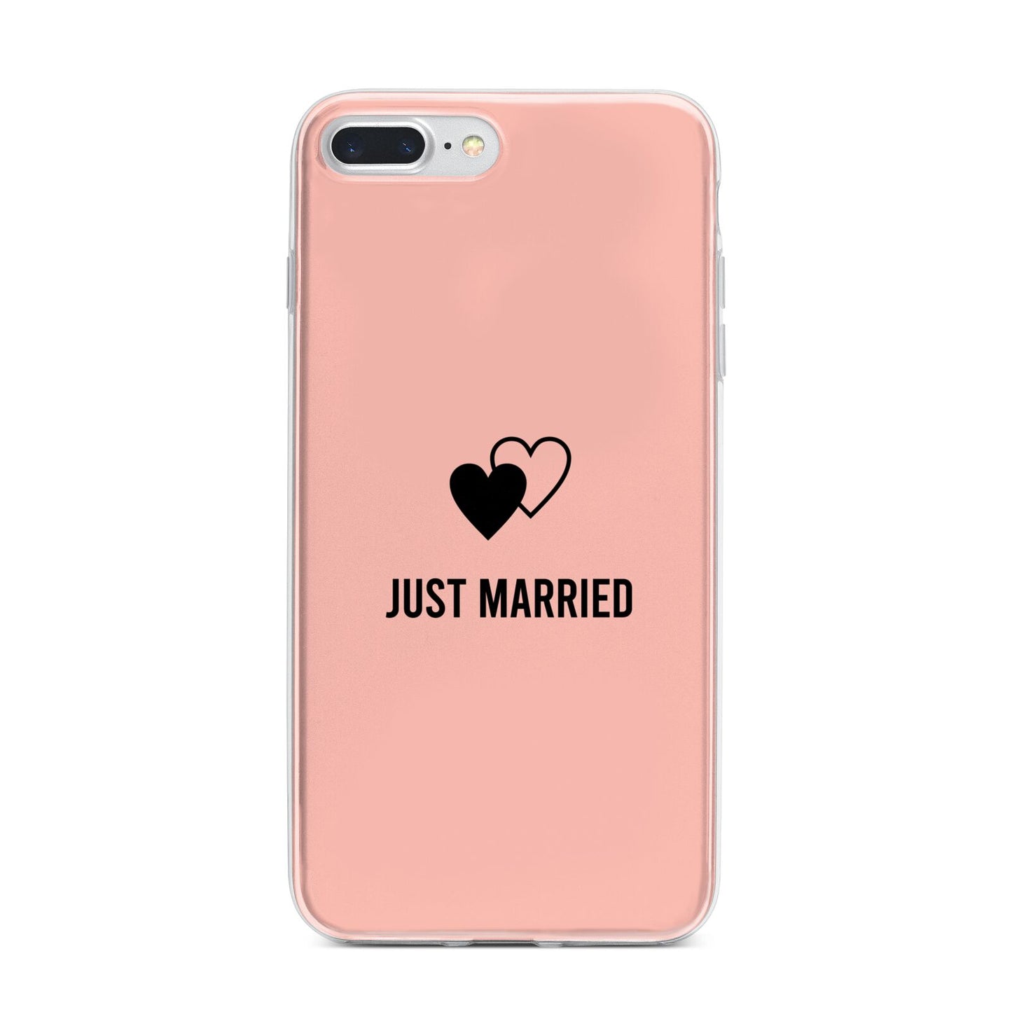 Just Married iPhone 7 Plus Bumper Case on Silver iPhone