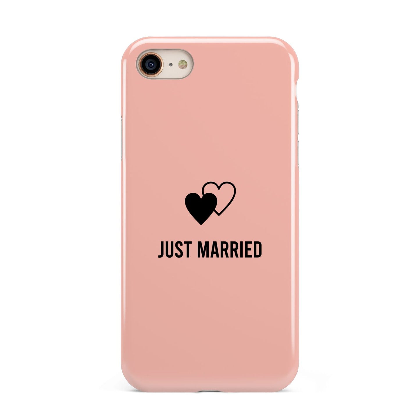 Just Married iPhone 8 3D Tough Case on Gold Phone