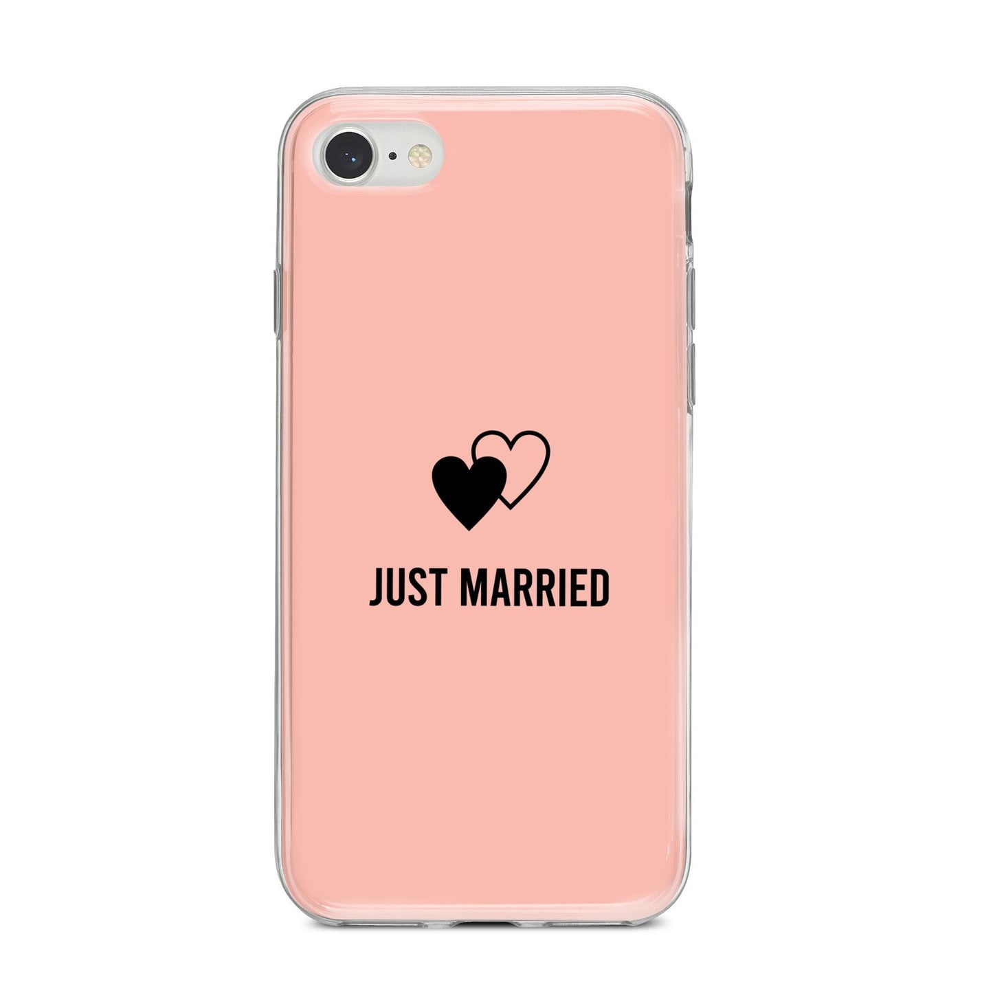 Just Married iPhone 8 Bumper Case on Silver iPhone