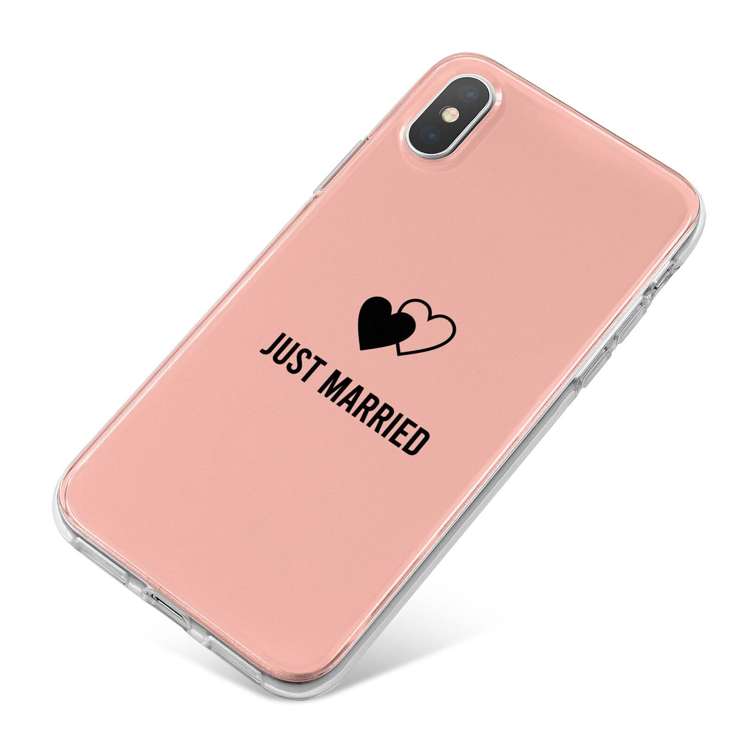Just Married iPhone X Bumper Case on Silver iPhone