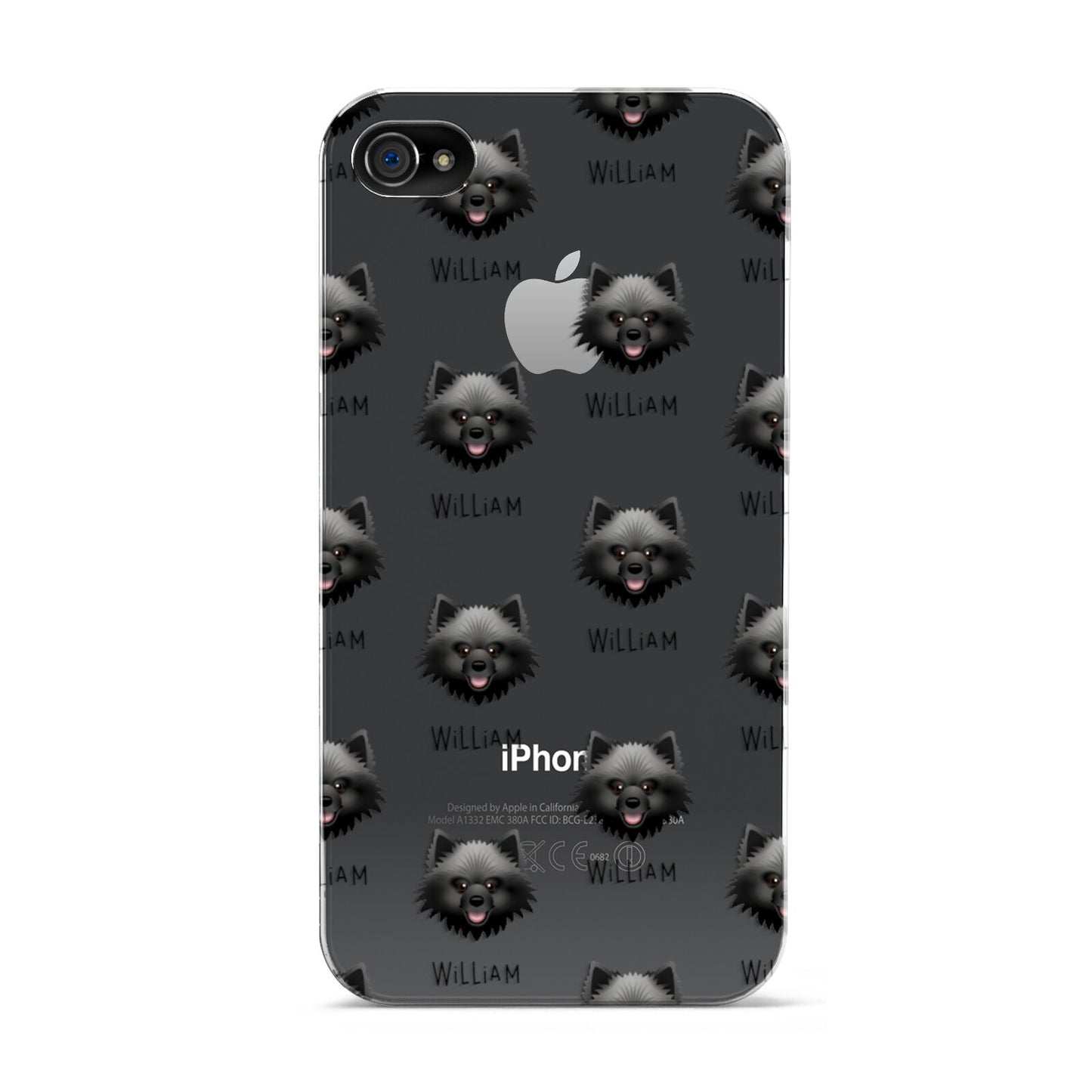 Keeshond Icon with Name Apple iPhone 4s Case