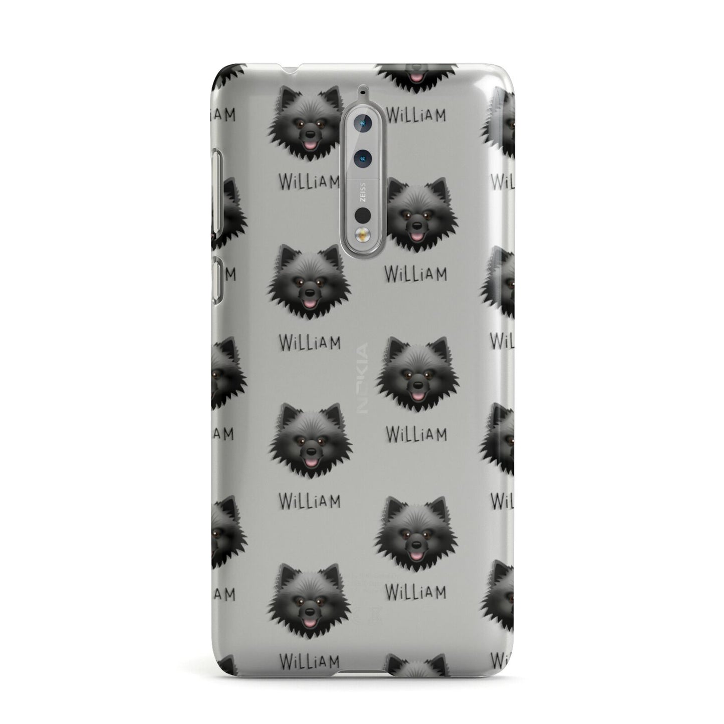 Keeshond Icon with Name Nokia Case