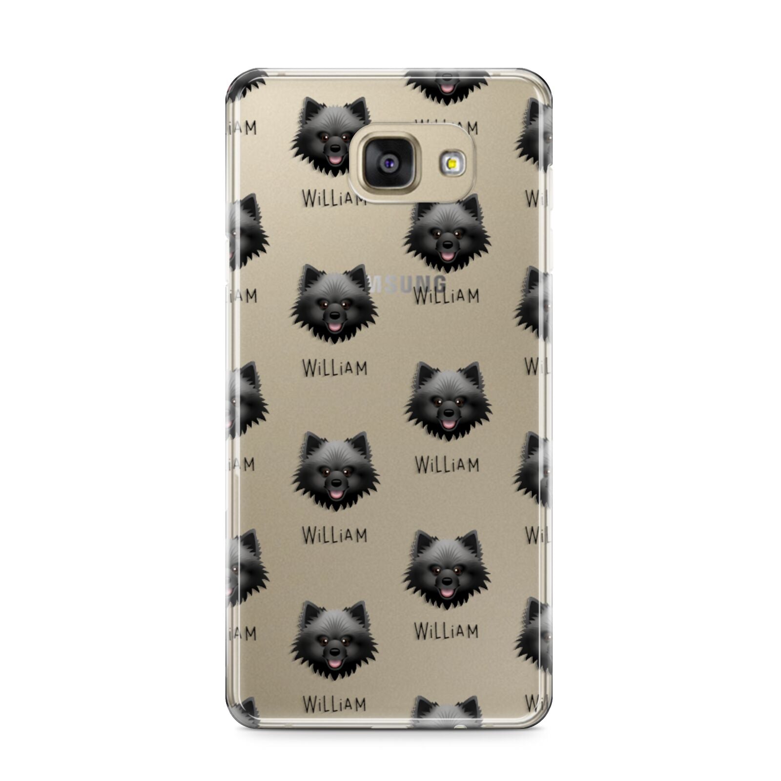 Keeshond Icon with Name Samsung Galaxy A9 2016 Case on gold phone