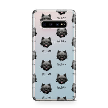 Keeshond Icon with Name Samsung Galaxy S10 Case