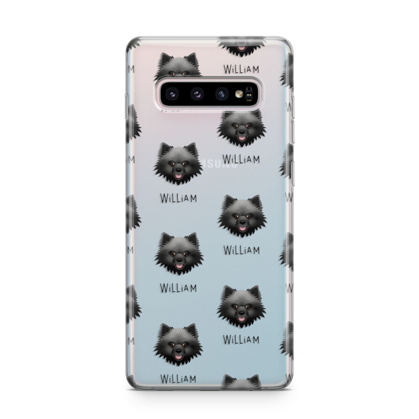 Keeshond Icon with Name Samsung Galaxy S10 Plus Case