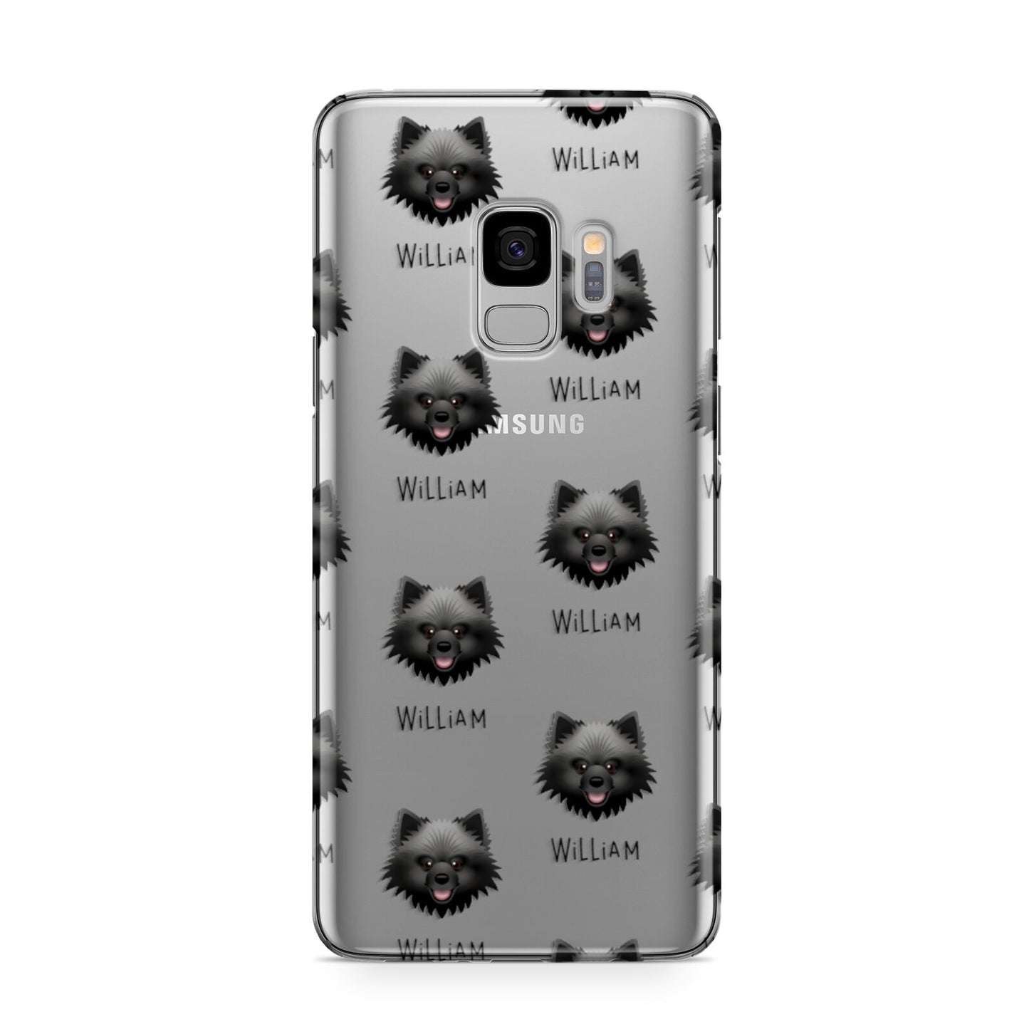 Keeshond Icon with Name Samsung Galaxy S9 Case