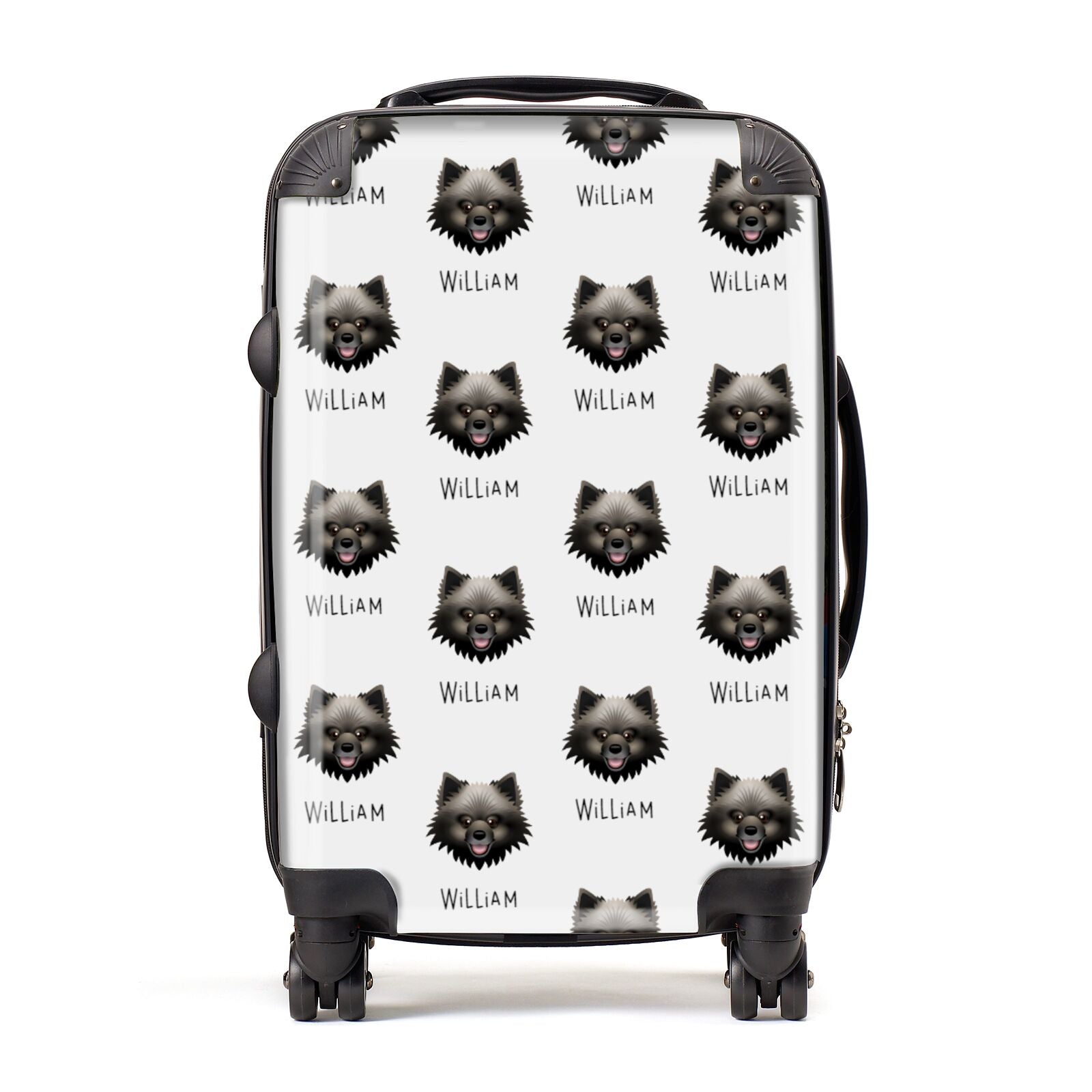 Keeshond Icon with Name Suitcase