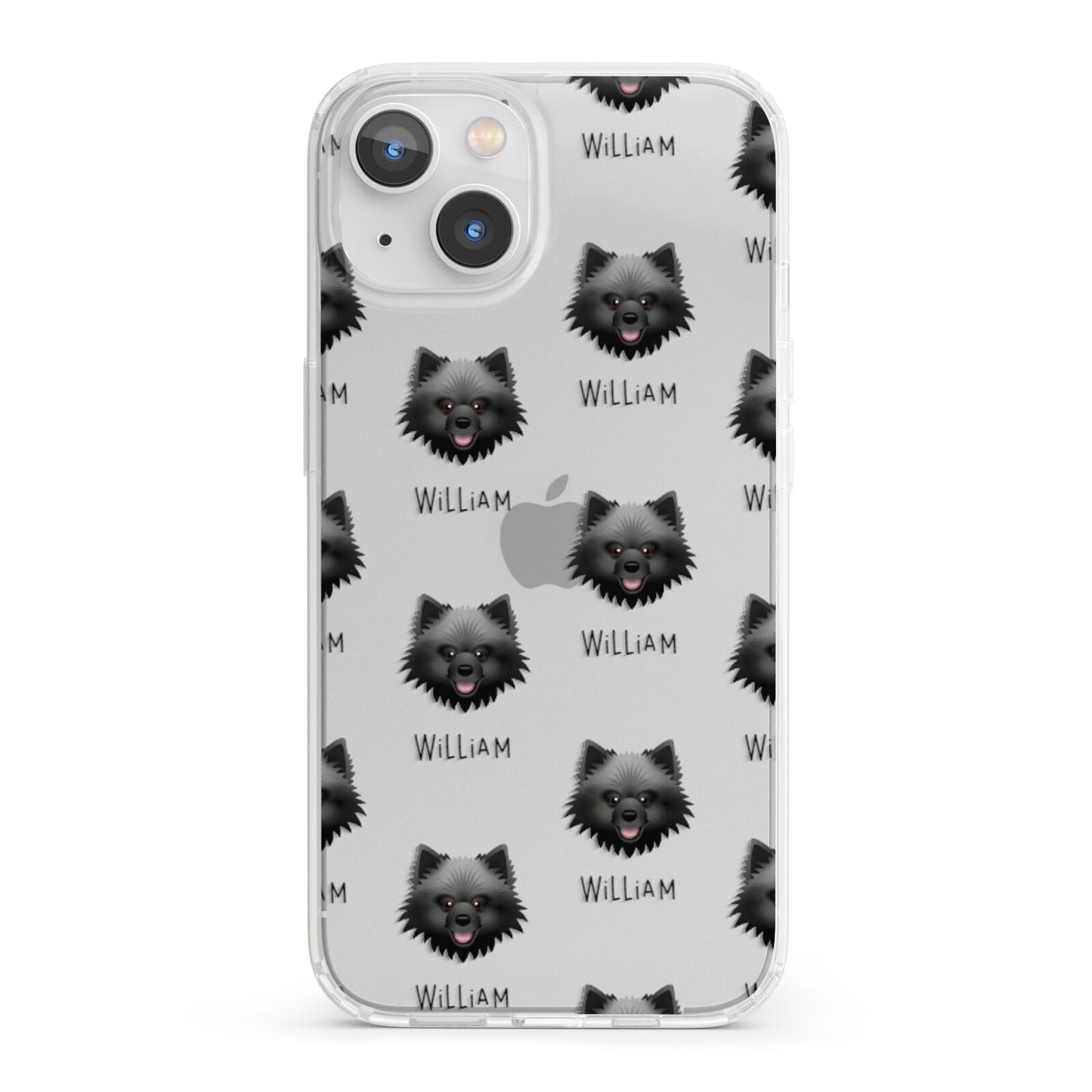 Keeshond Icon with Name iPhone 13 Clear Bumper Case