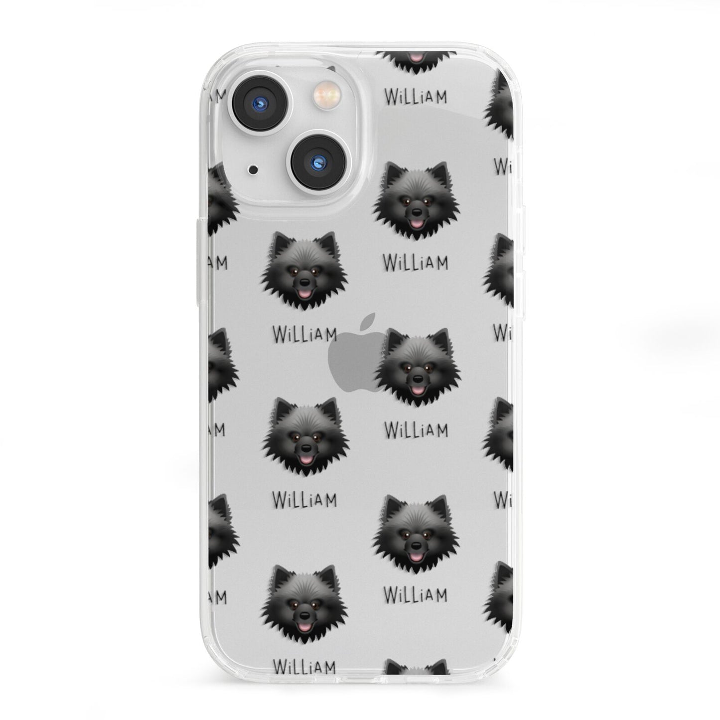 Keeshond Icon with Name iPhone 13 Mini Clear Bumper Case
