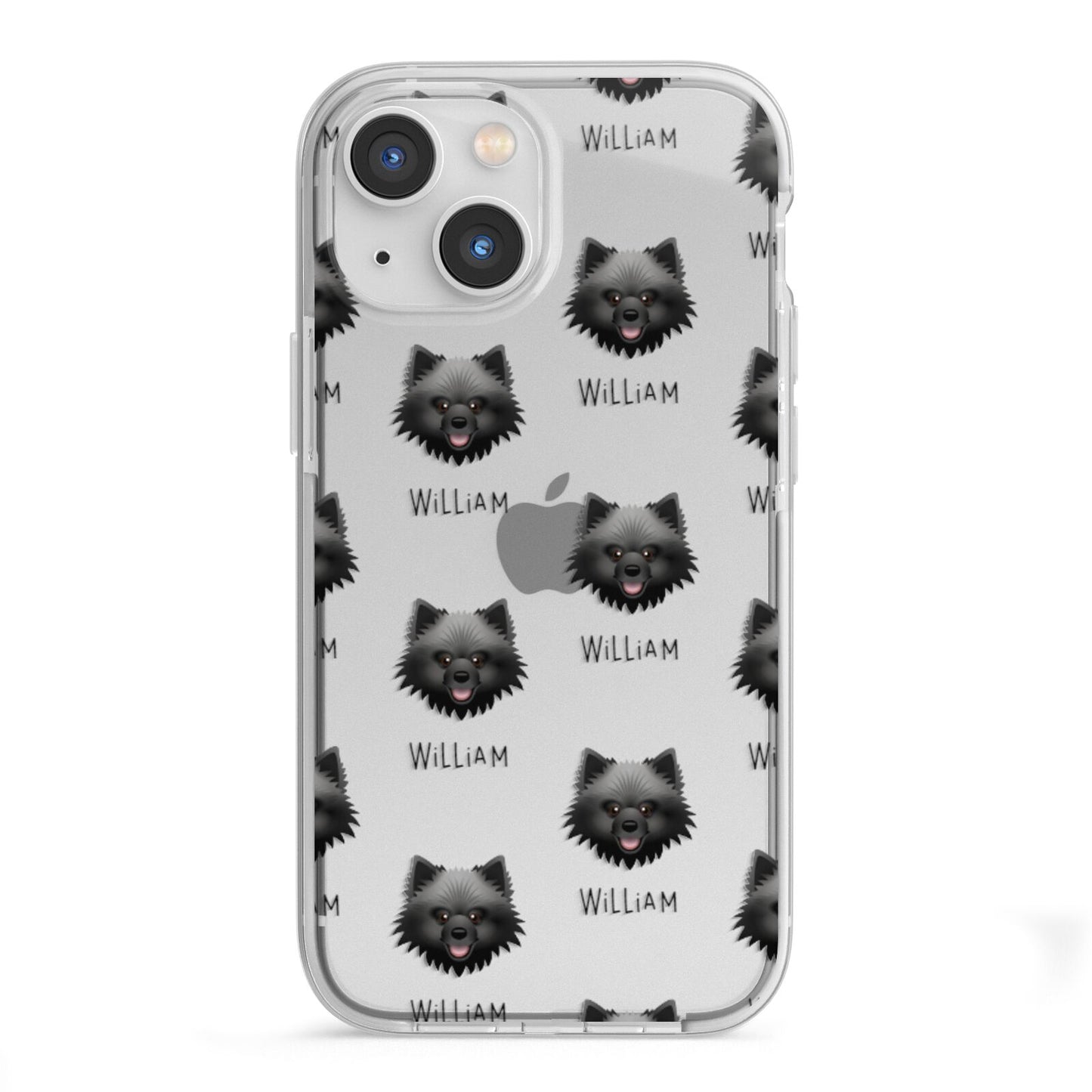 Keeshond Icon with Name iPhone 13 Mini TPU Impact Case with White Edges