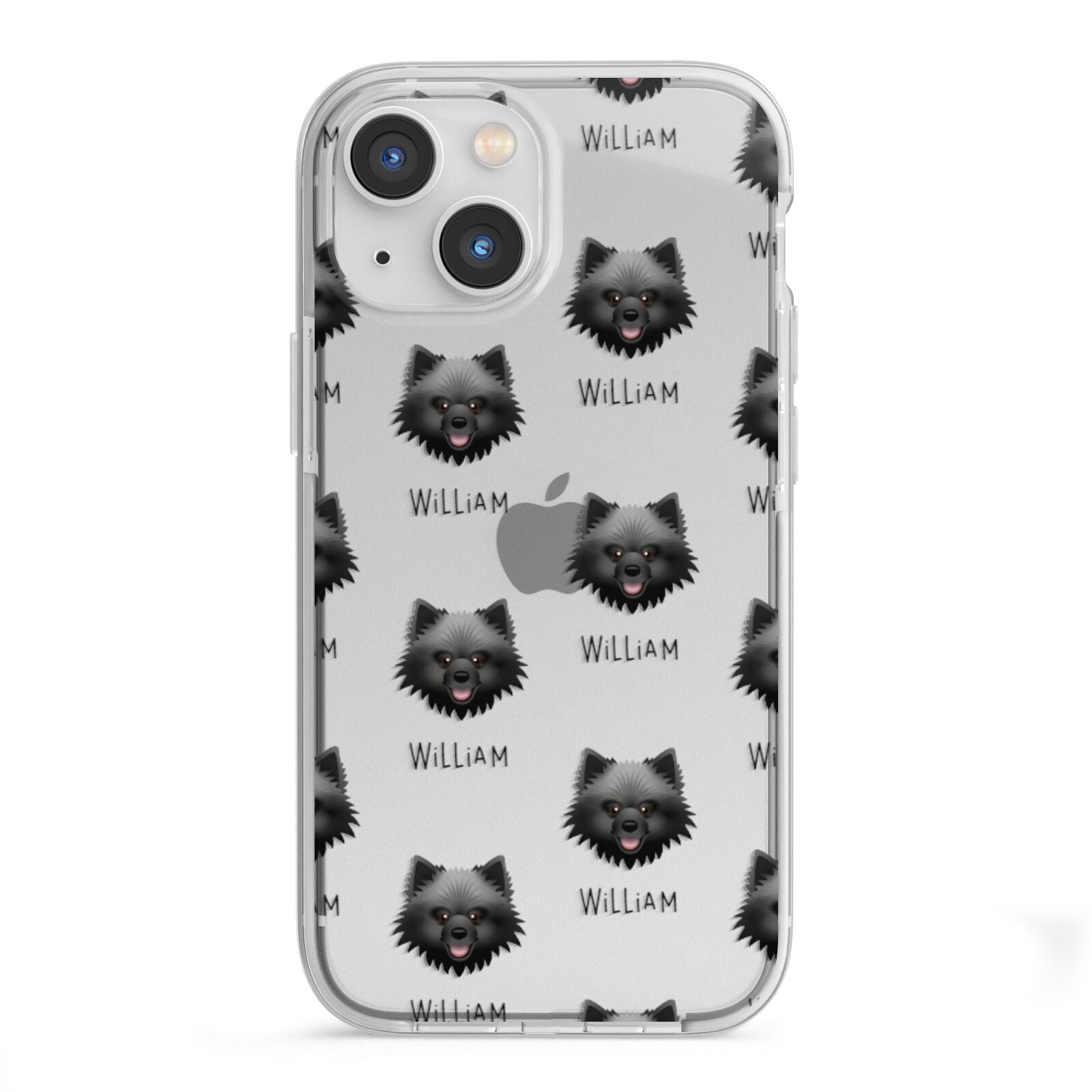 Keeshond Icon with Name iPhone 13 Mini TPU Impact Case with White Edges