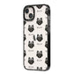 Keeshond Icon with Name iPhone 14 Plus Black Impact Case Side Angle on Silver phone