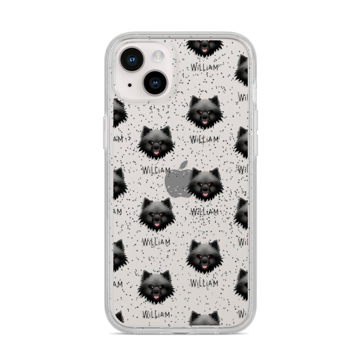 Keeshond Icon with Name iPhone 14 Plus Glitter Tough Case Starlight